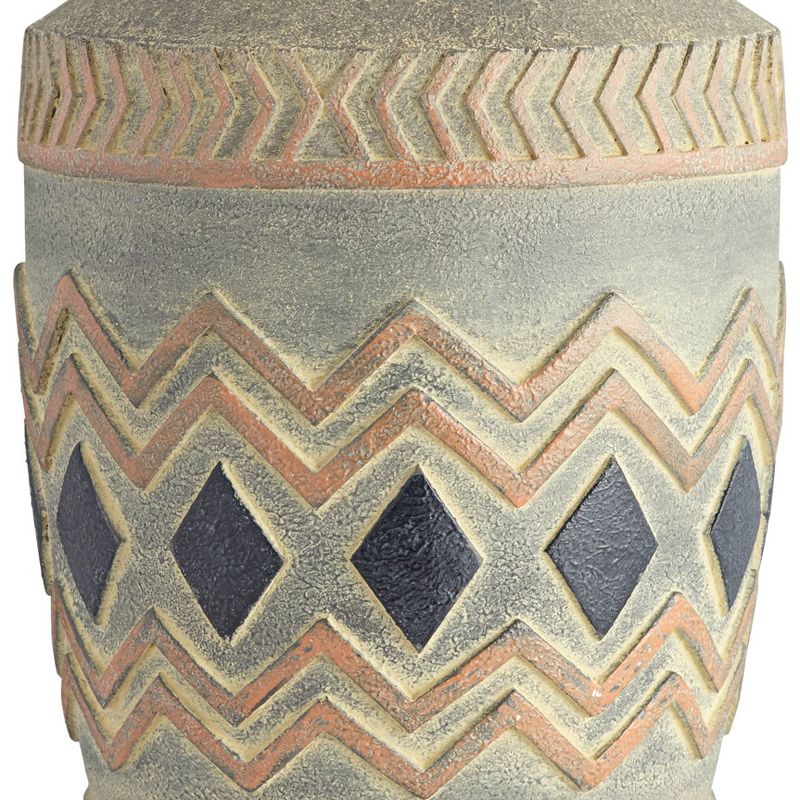 John Timberland Rustic Table Lamp Southwest Style Pattern Faux Leather Shade Living Room Bedroom Bedside Nightstand Office Family