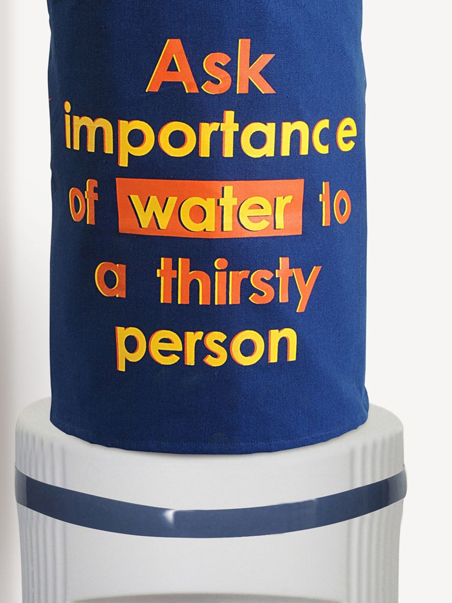 Swayam Blue & Orange Cotton 20 Litre Water Dispenser Bottle Cover - Set of 1