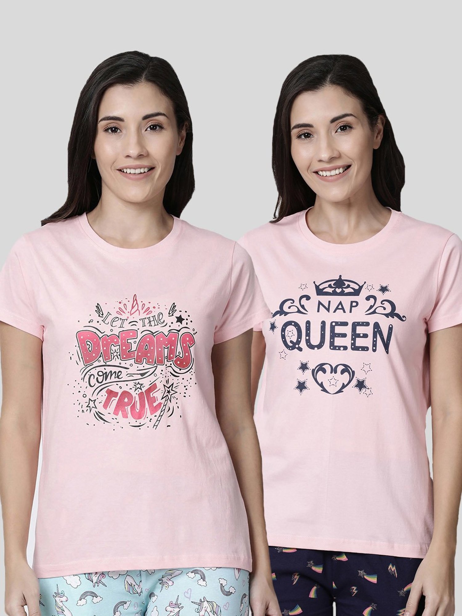 Kryptic Pink Printed Cotton T-Shirt - Pack of 2