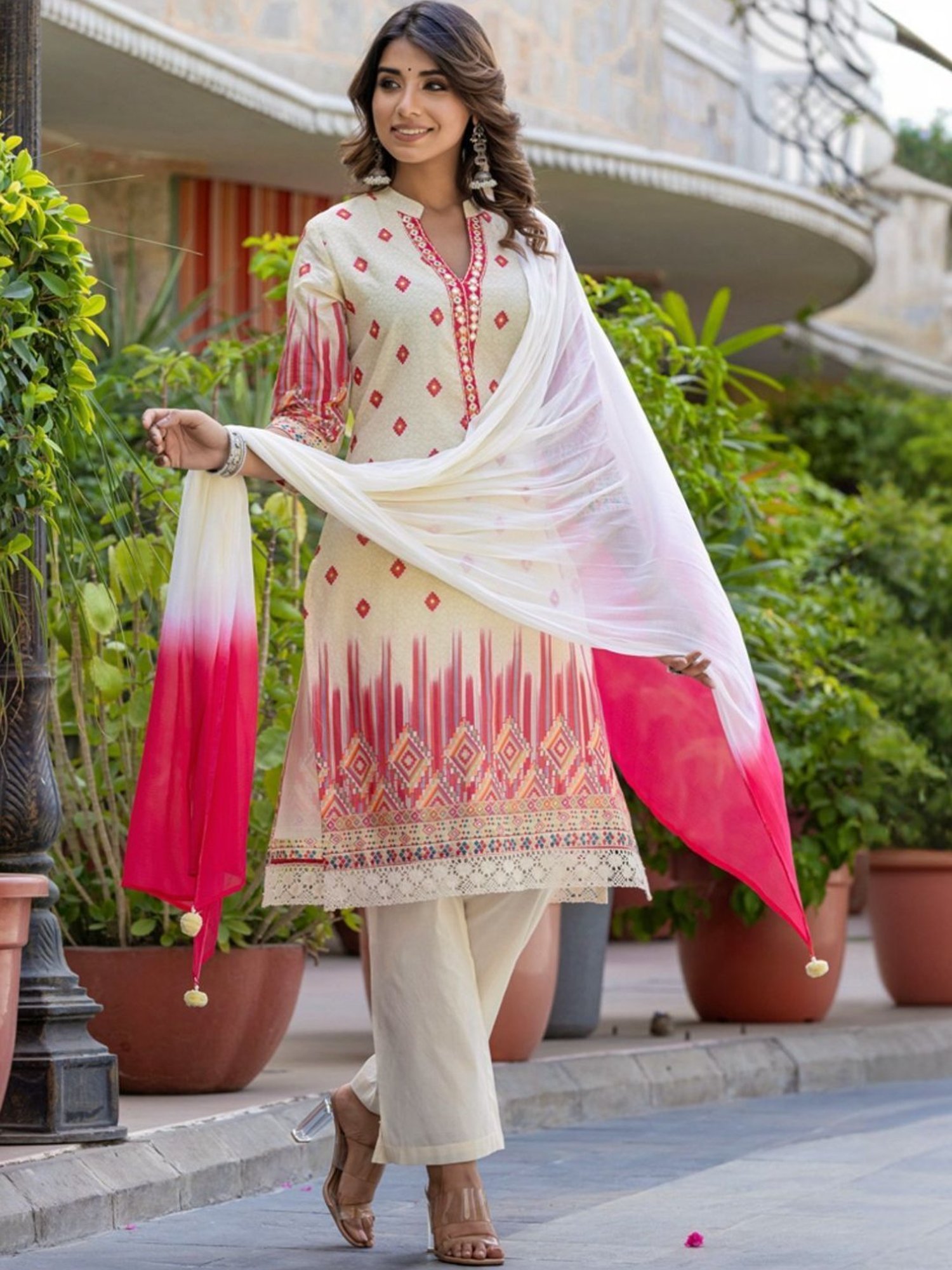 Autumnlane Blue Arpita Candy Embrodiery Kurta with Pant and Dupatta