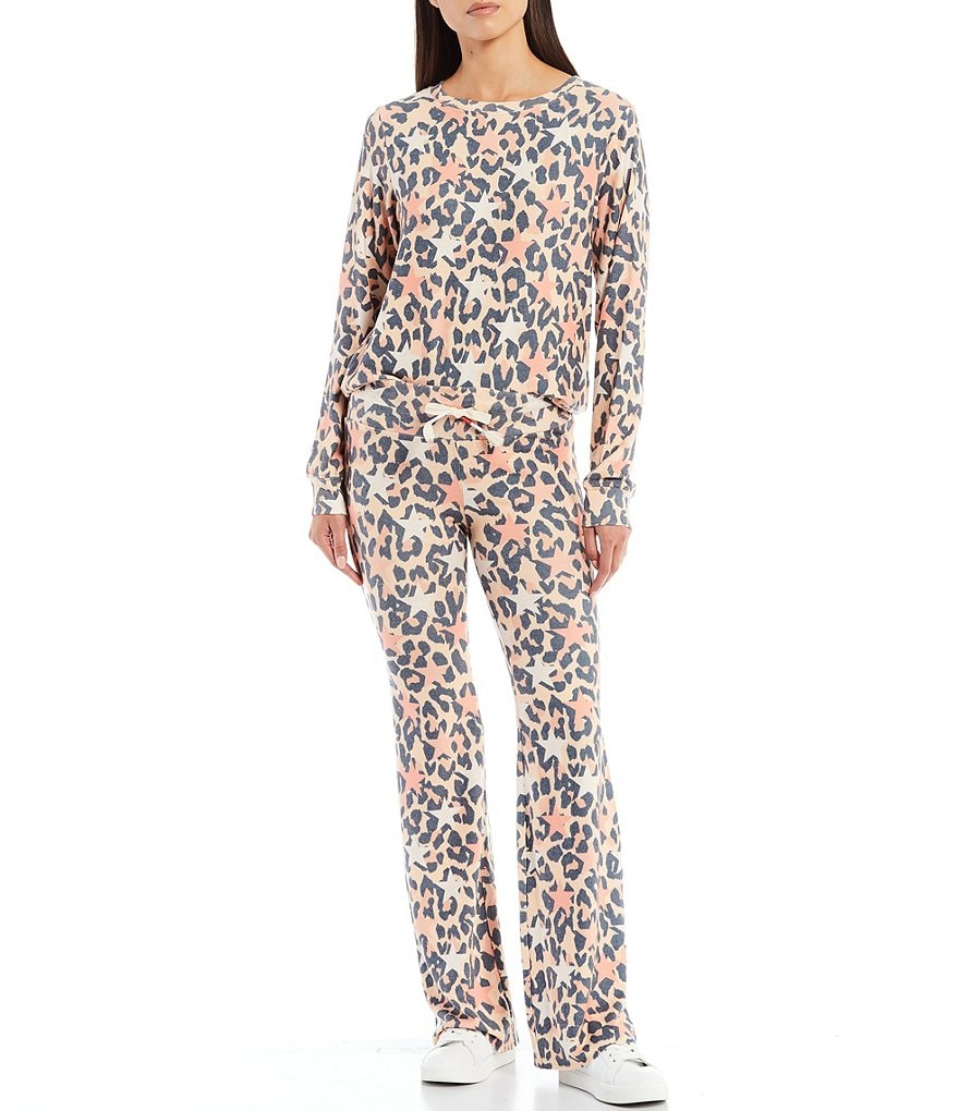 WILDFOX Leopard Stars and Spots Coordinating Straight Leg Tennis Pants