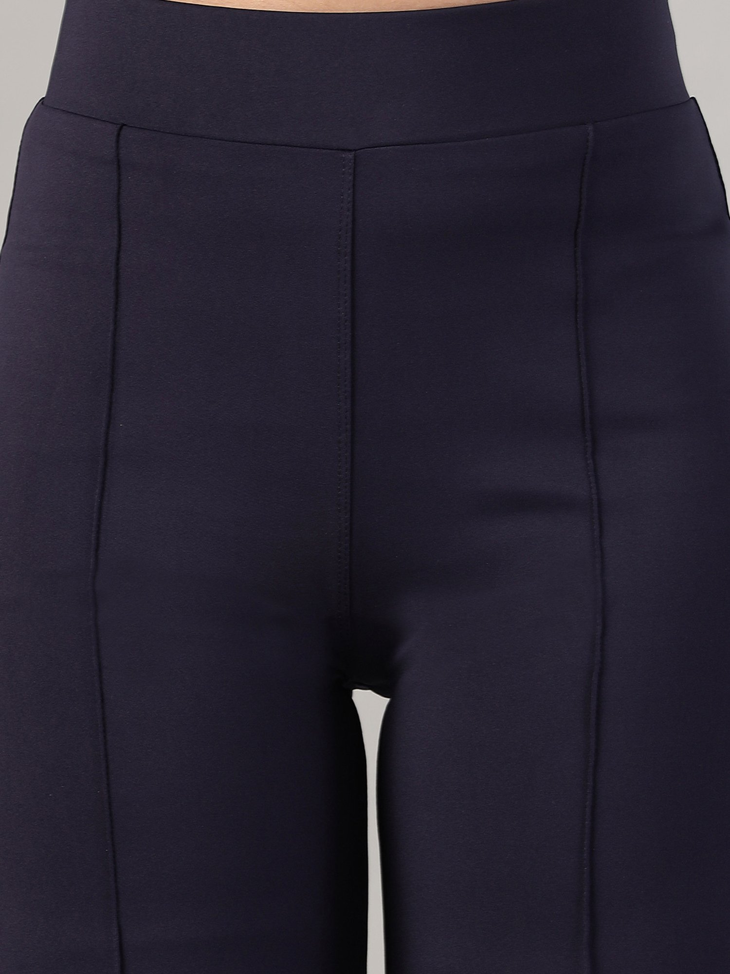FITHUB Navy Relaxed Fit High Rise Trousers