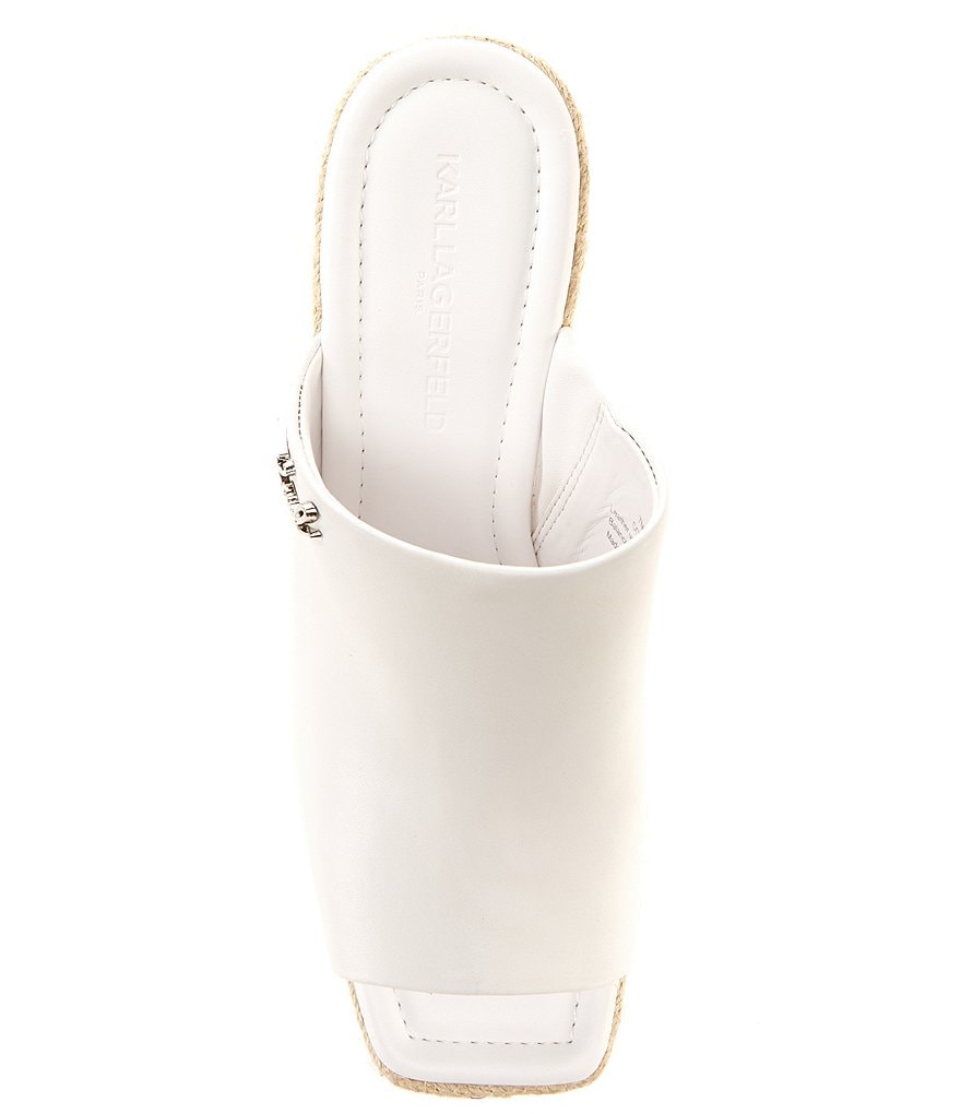 KARL LAGERFELD PARIS Corissa Leather Platform Wedge Espadrilles