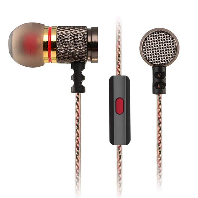 3.5mm In-ear Earphone Earbuds,Special Edition Classics Gold Plated Housing Extra Bass Shocking HD HiFi Headphones with Microphone for DJ Music Phone Calling Computer MP3