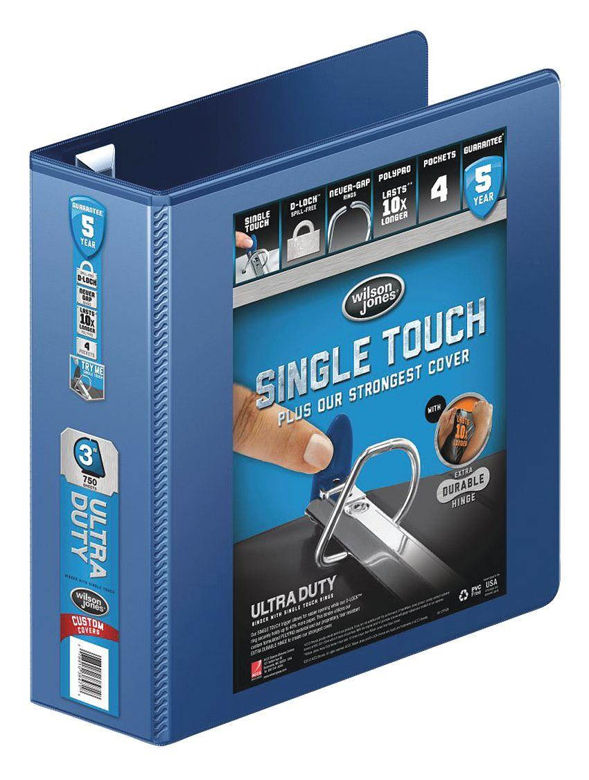 WILSON JONES W866-49-295PP 3" D-Ring Binder, Ultra Duty, Navy