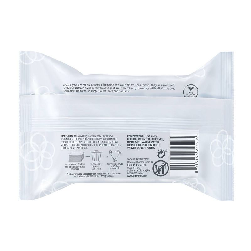 Amie Soft & Smooth Cleansing Wipes - Blue - 25ct