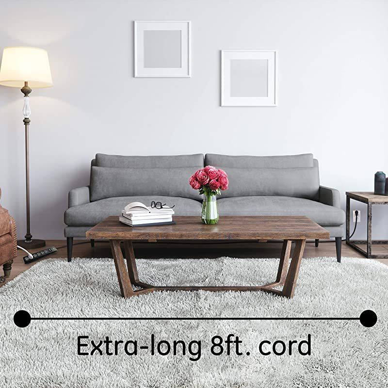 UL Listed, Black, 6 Outlet Sur Protector, 8 Ft Extension Cord, Power Strip, 1300 Joules, Twist-To-Close Safety Covers, 33662, 8 ft, 8 Ft