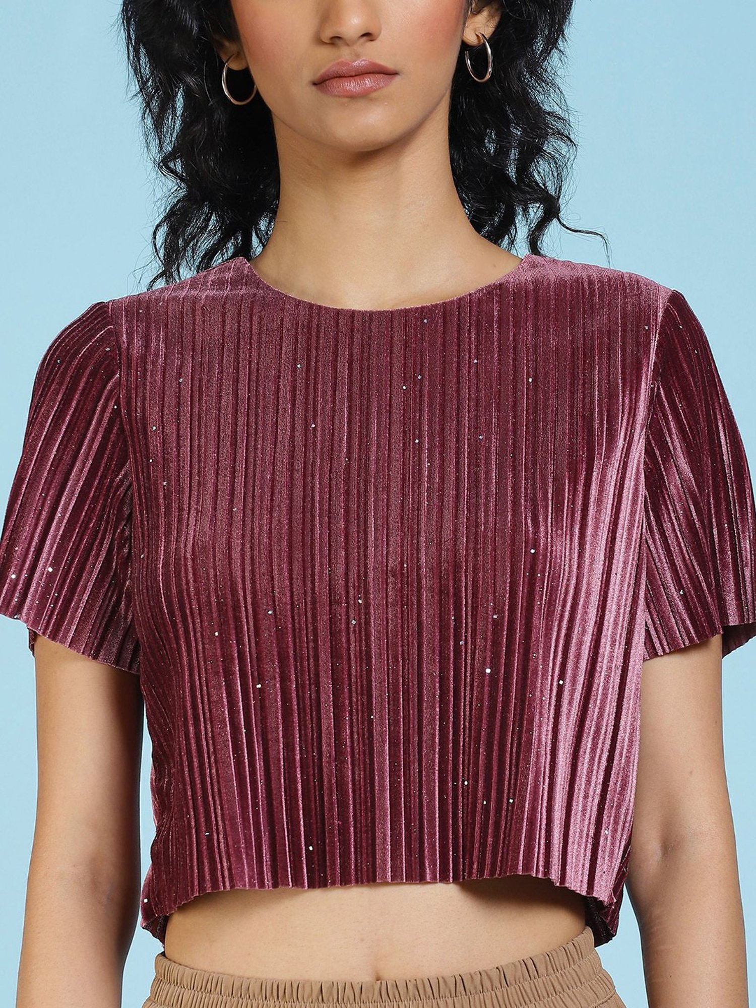 Label Ritu Kumar Dark Pink Crop Top