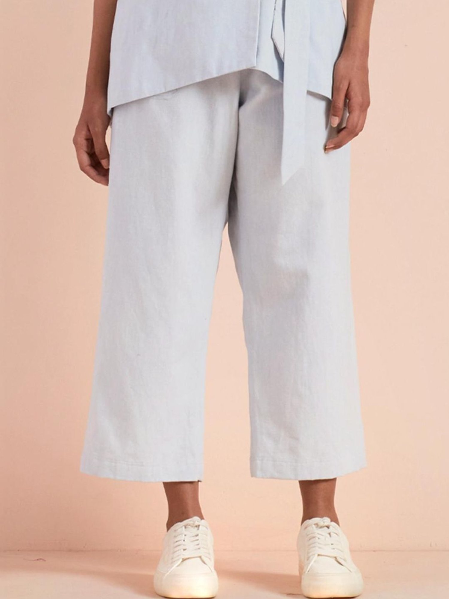 Priya Chaudhary Light Blue Yasha Twill Cotton Pant