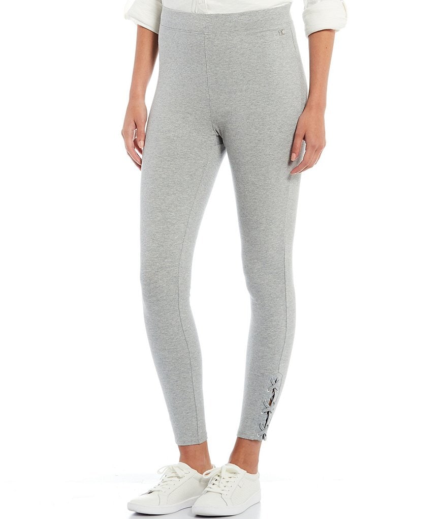 Calvin Klein Knit Pull-On Lacing Hem Detail Leggings