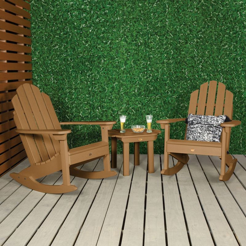 3pc Classic Westport Adirondack Rocking Chair Patio Set Toffee - highwood