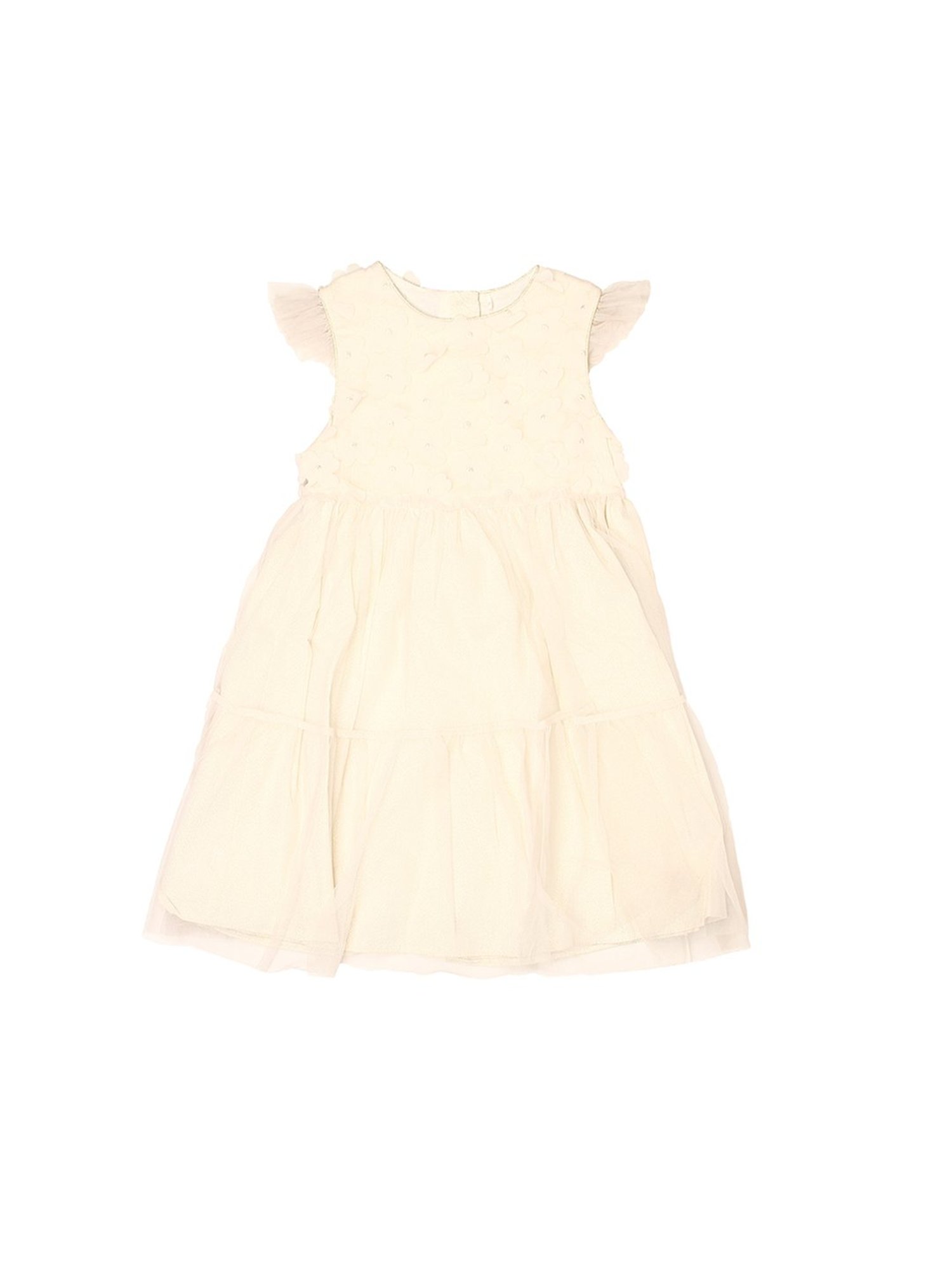 Mothercare Kids Cream Self Design Dress