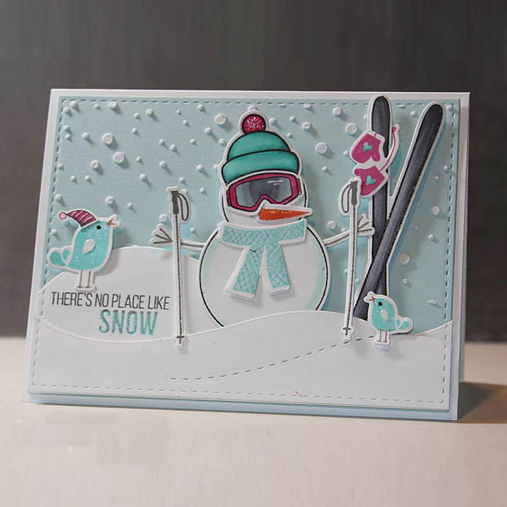 Falling Snow Stencil for painting Embossing Paper Card Christmas Scrapbooking Photo Album Decor Making Drawing Sheet Wholesale