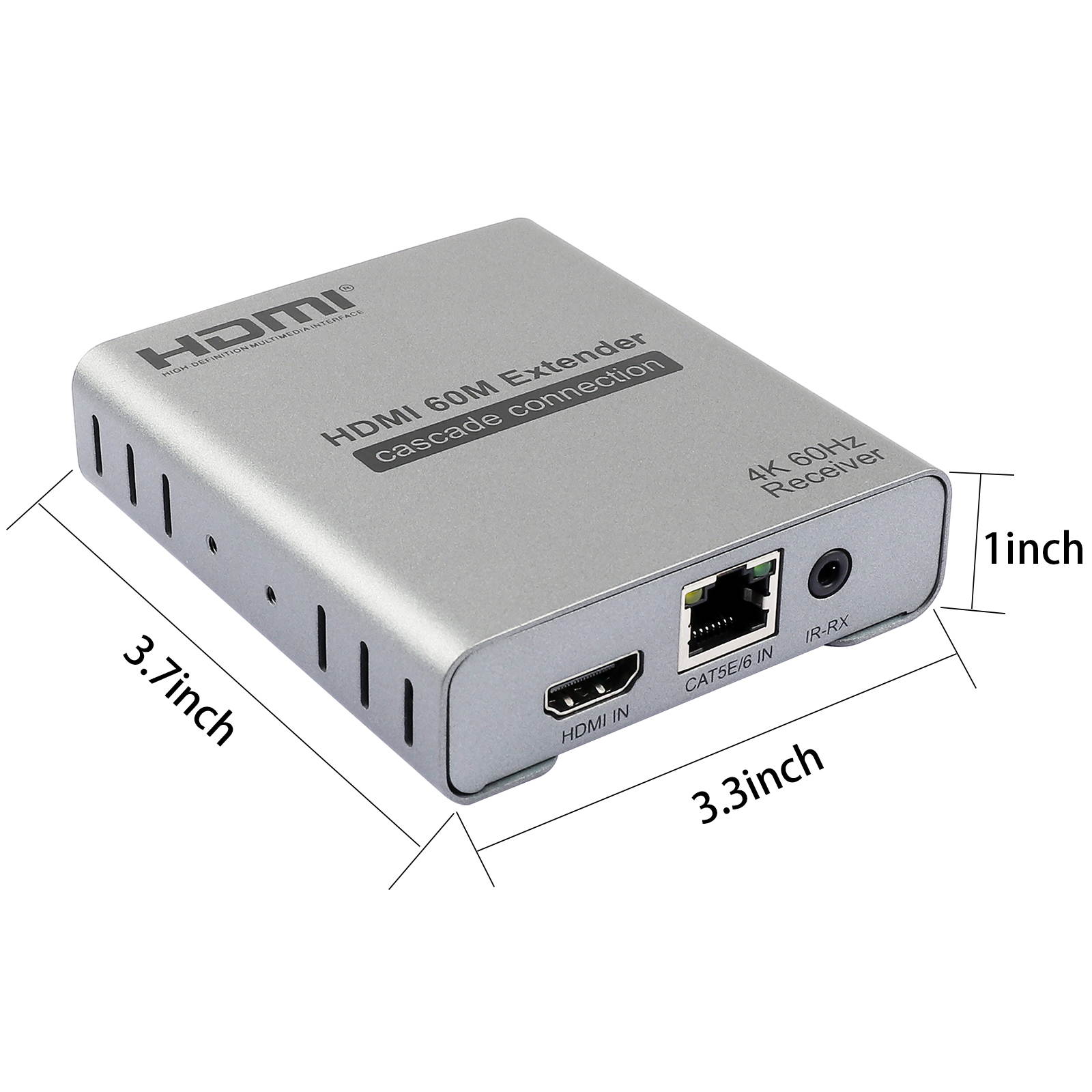 HDMI Extender 4K@60Hz(4:4:4 8bit) Over CAT6 Cable Up to 60m (196 feet) Support HDCP 2.2 and Cascade Transmission