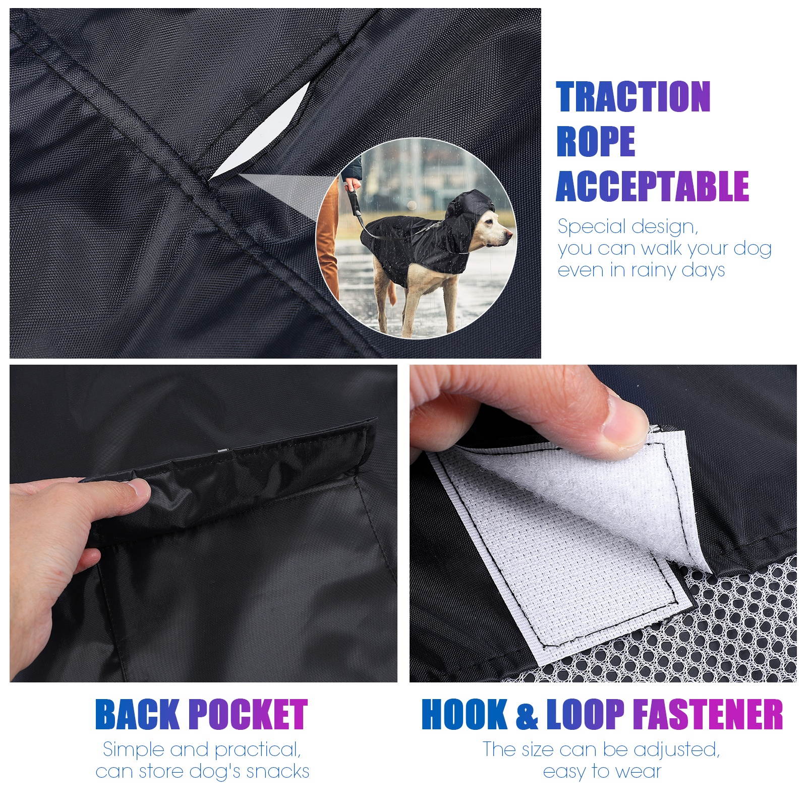 1 Pc Reflective Dog Raincoat Breathable Waterproof Dog Poncho Puppy Raincoat for Outdoor