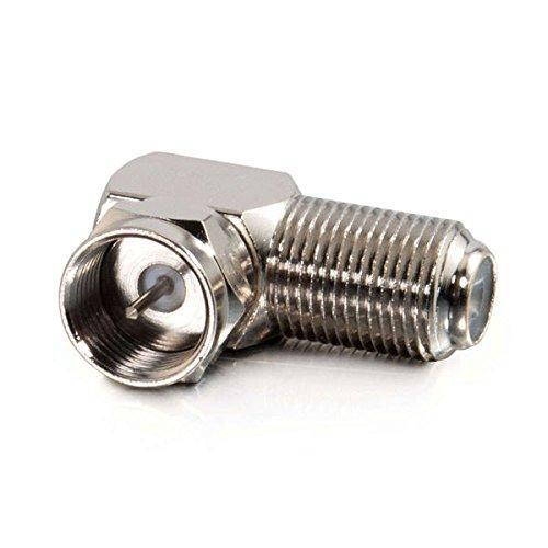 Cables to Go 40669 Right Angle F-type Adapter (Silver), 10 pk