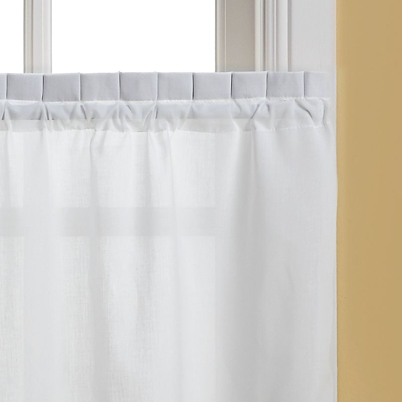 Set of 2 36"x42" Floral Curtain Tiers White/Beige - Threshold™