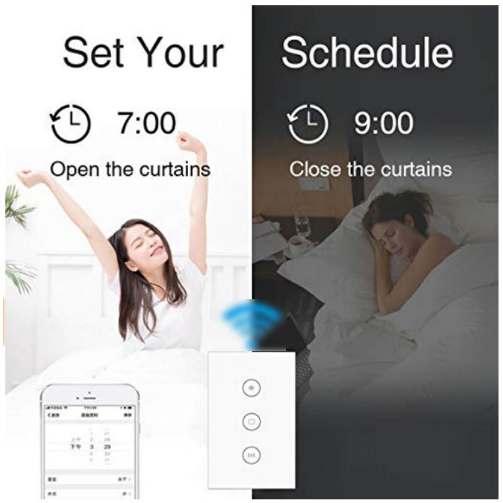 Tuya Intelligent Life WiFi Curtain Switch Module for Roller Shutter Electric Motor Compatible with Alexa Google Home