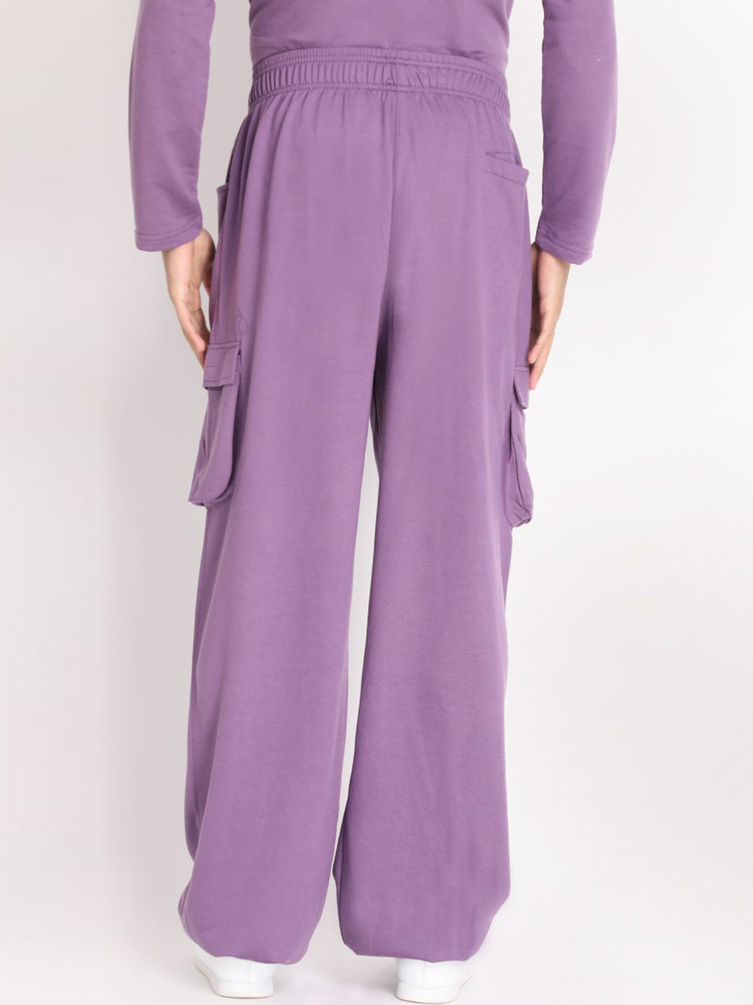 Chkokko Purple Cotton Relaxed Fit Track Pants