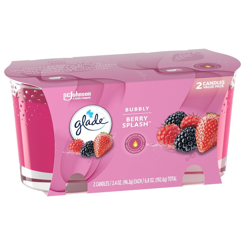 Glade Twin Candle Bubble Berry Splash - 2pk/6.8oz
