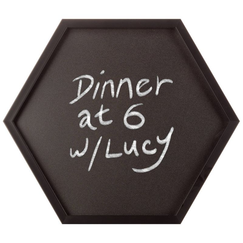 3pc Hexagon Dry Erase Chalkboard/Pinboard Wall Organizer Set Black - Gallery Solutions