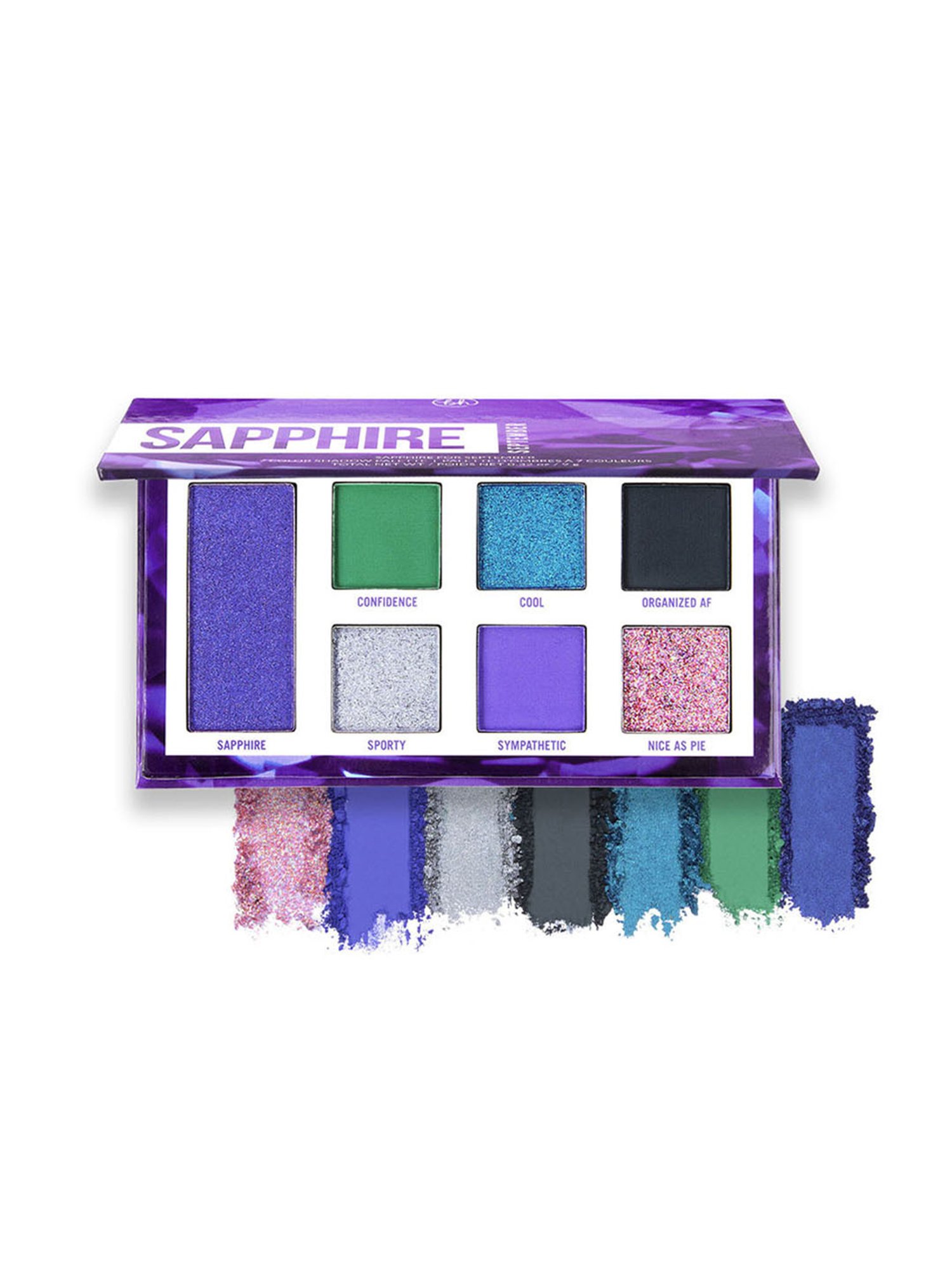 BH Cosmetics 7 Color Shadow Palette Sapphire for September - 9 gm