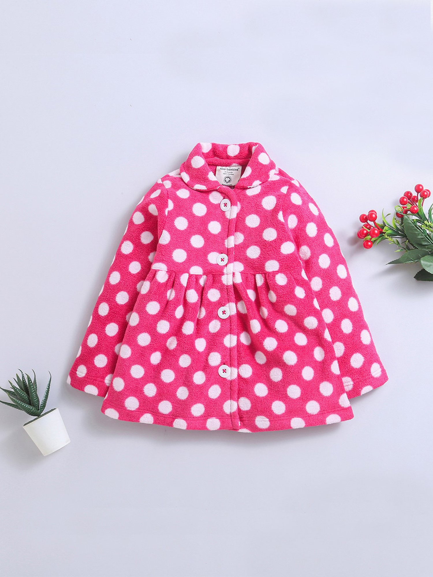 Nino Bambino Kids Red & Pink Printed Full Sleeves Jacket