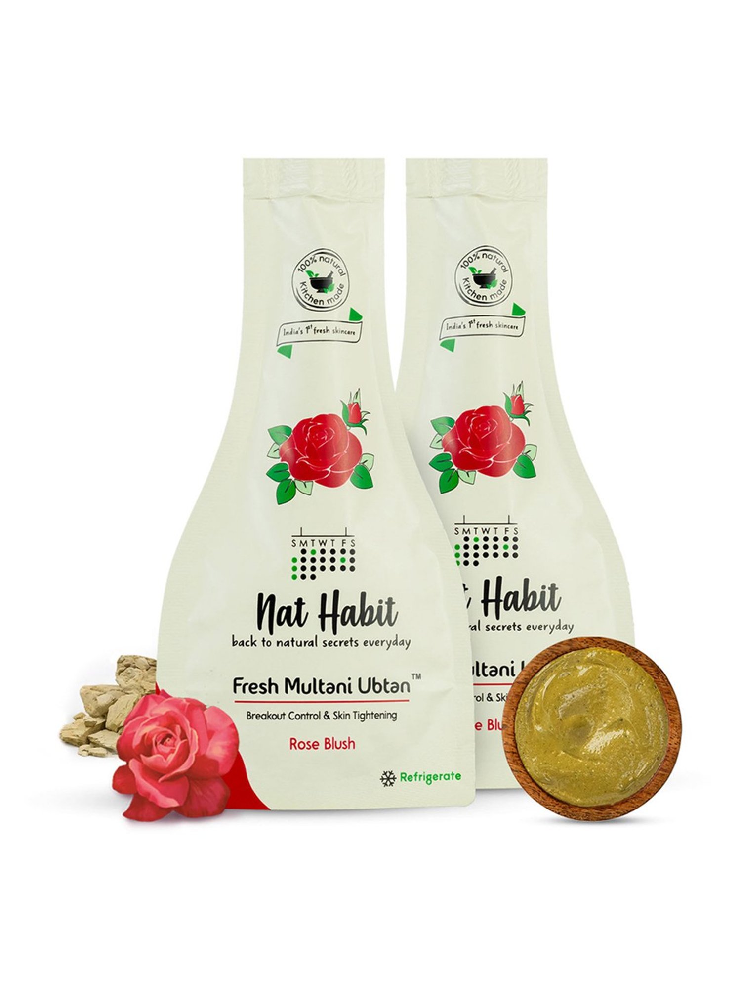 Nat Habit Rose Blush Fresh Multani Ubtan Face Wash - Pack of 2