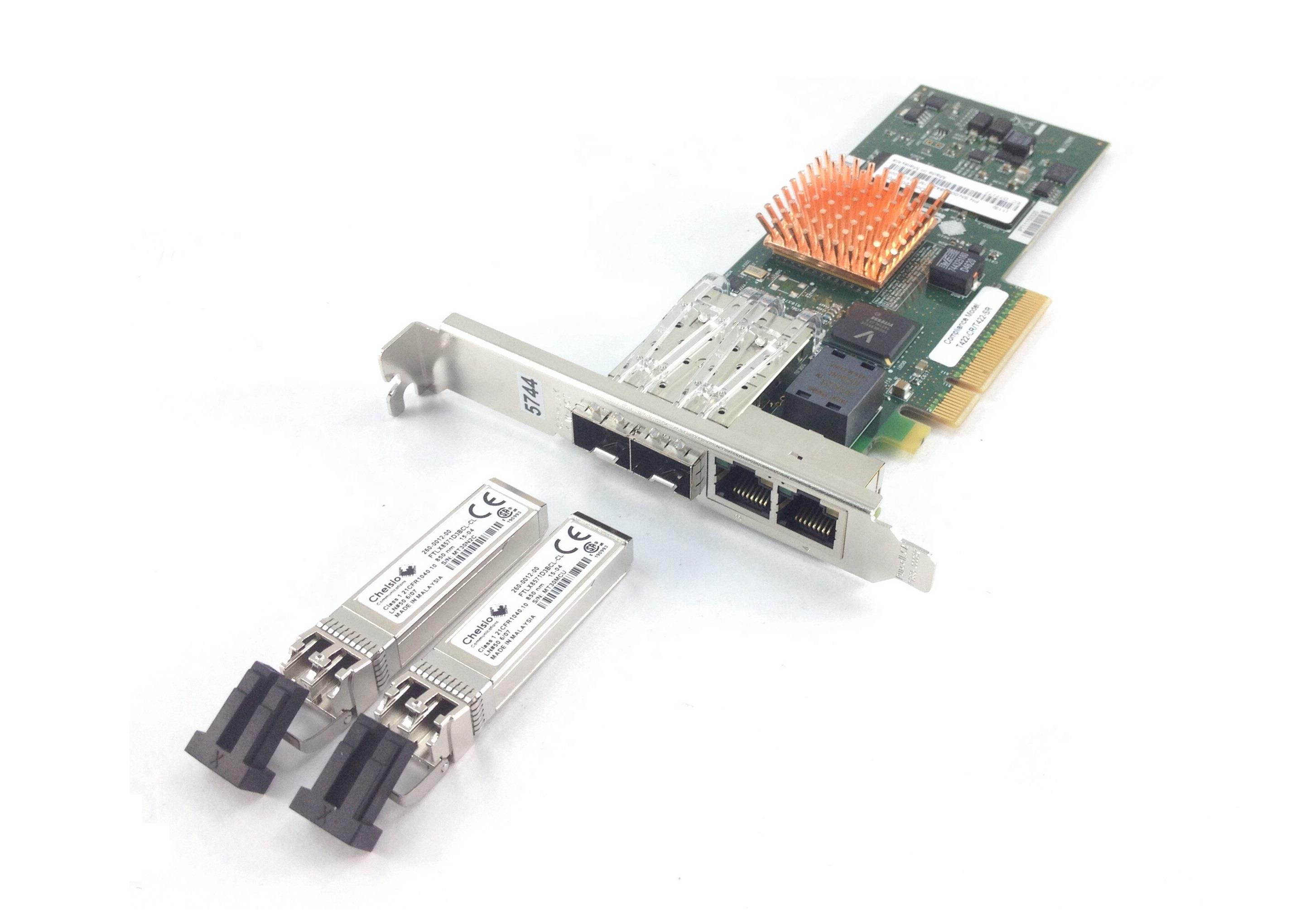 IBM 10GB PCIe2 x8 4-Port Ethernet Card 74Y1987 2x Gibic PLRXPL-SC-S43-42B