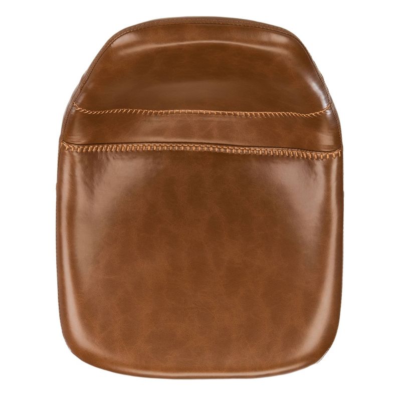 Wooden Barstool with Padded Seat and Open Backrest Blue/Brown - Benzara