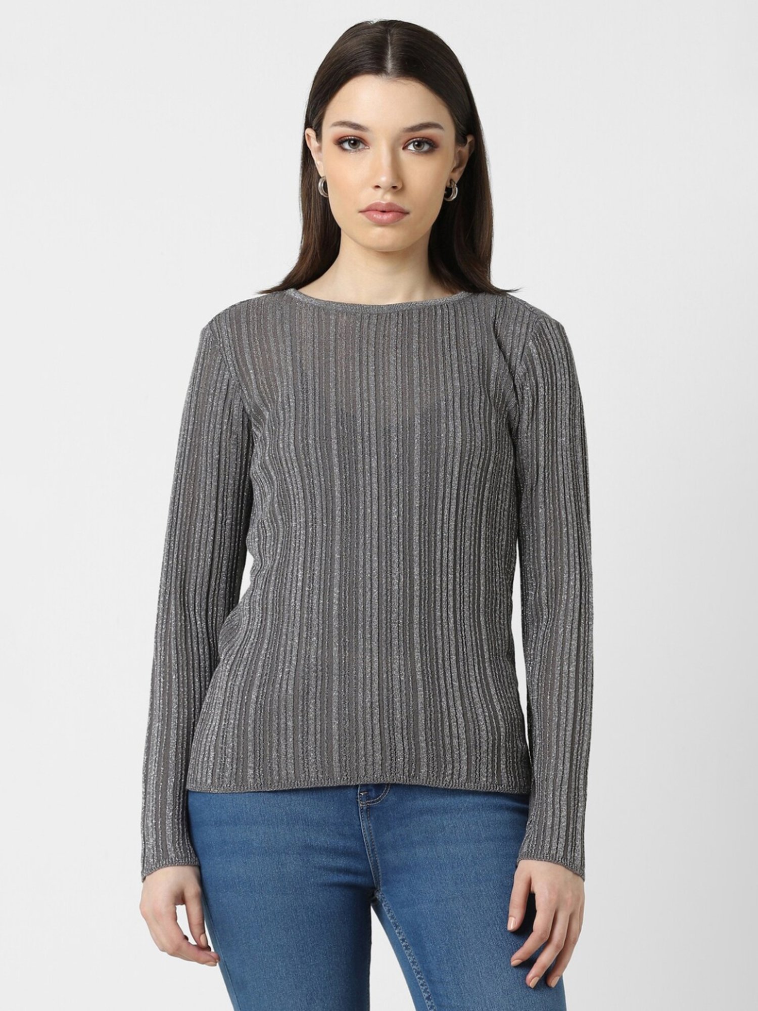 Van Heusen Grey Striped Top