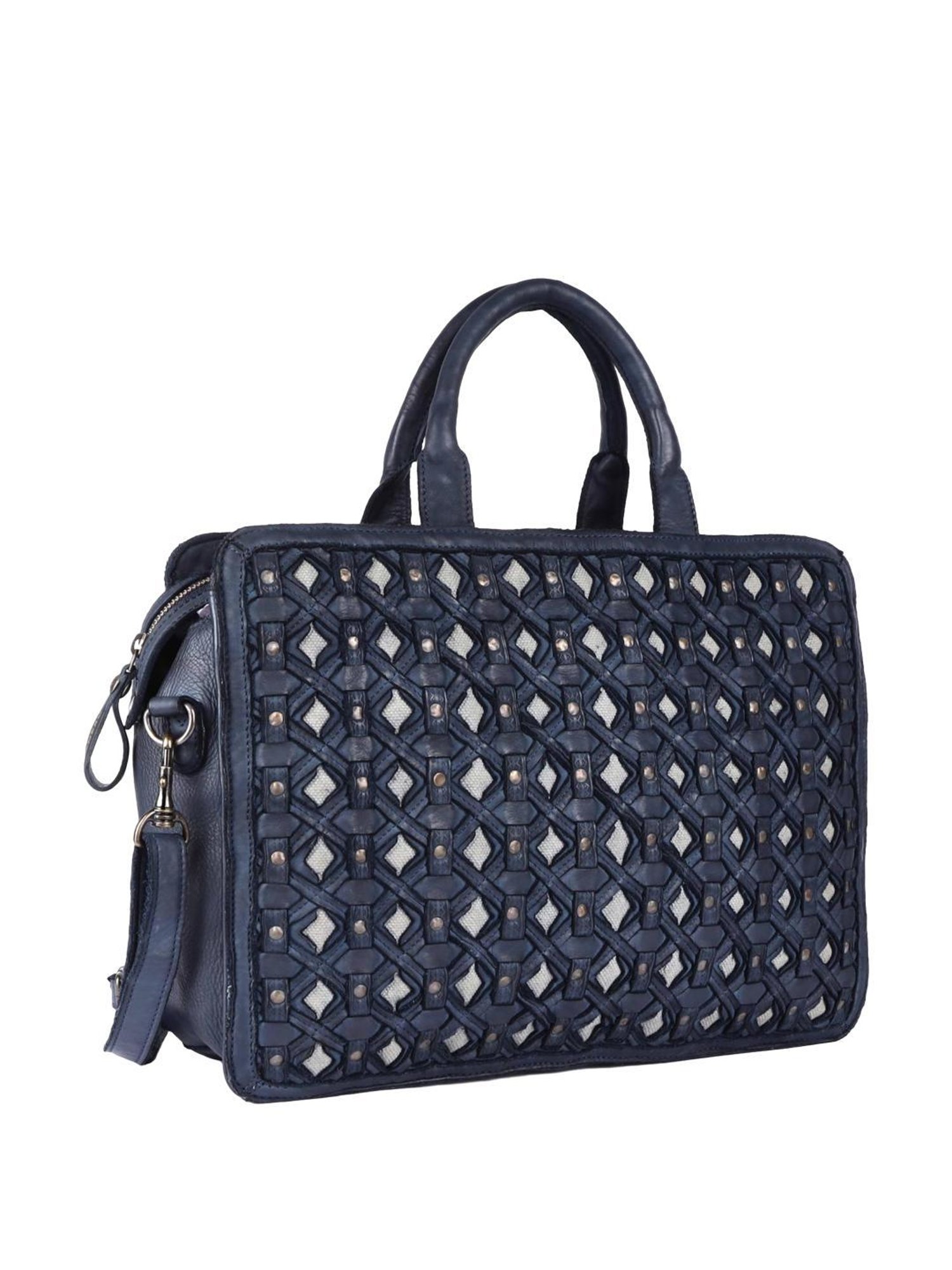 KOMPANERO Valentina Blue Textured Laptop Messenger Bag