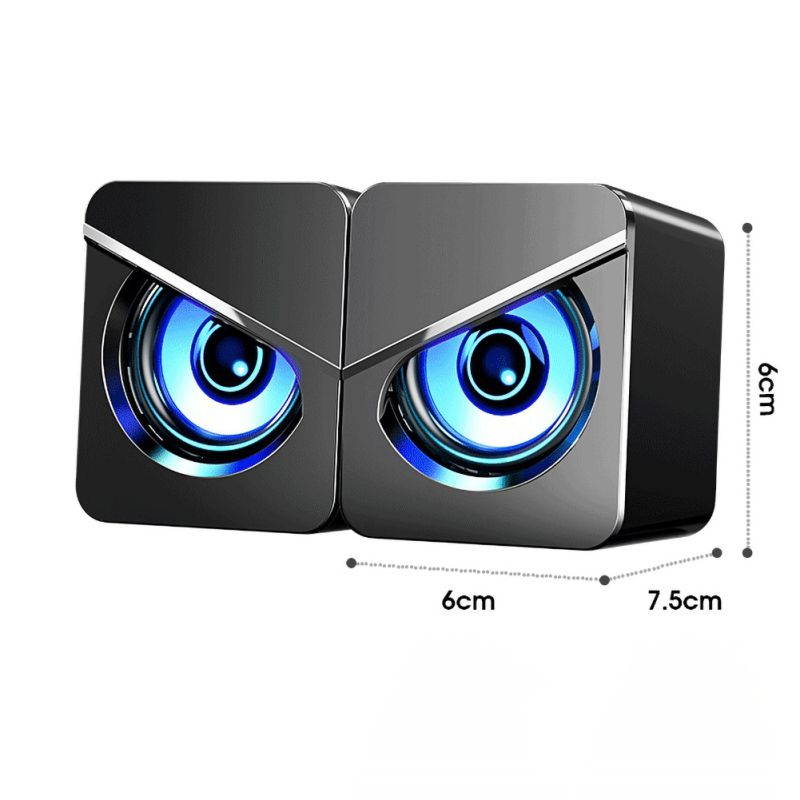 USB Wired Computer Speaker Subwoofer Stereo Colorful Led Light Small Sound Box Personalized Music Player For PC Laptop