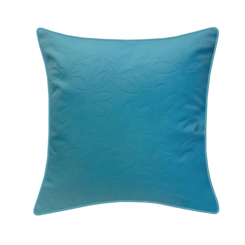 17" x 17" Quilted Petal Decorative Patio Throw Pillow Aqua - Edie@Home