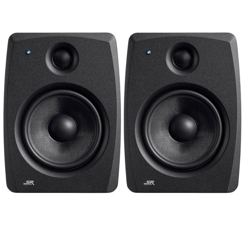 Monoprice SV28 8in Powered Studio Monitors (Pair) Bi-Amplified Design, Consistent Mix Transfer, Class AB Amp - Stage Right Series