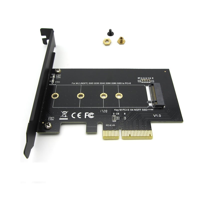 EnLabs M.2 NGFF SSD M Key NVME PCIe Card Adapter - PCIe X4 to PCIe/NVME Based M.2 Add On Card w/ Full-profile Bracket - Supports M.2 PCIe 2230, 2242, 2260 and 2280