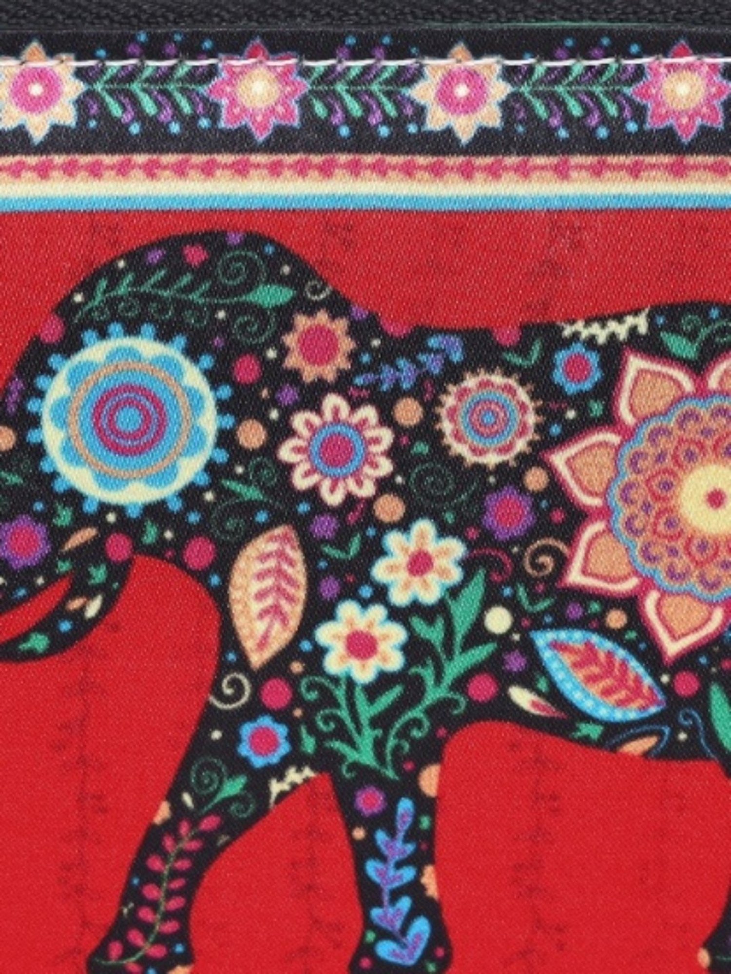 Sabhyata Elephant Multicolor Printed Small Wristlet
