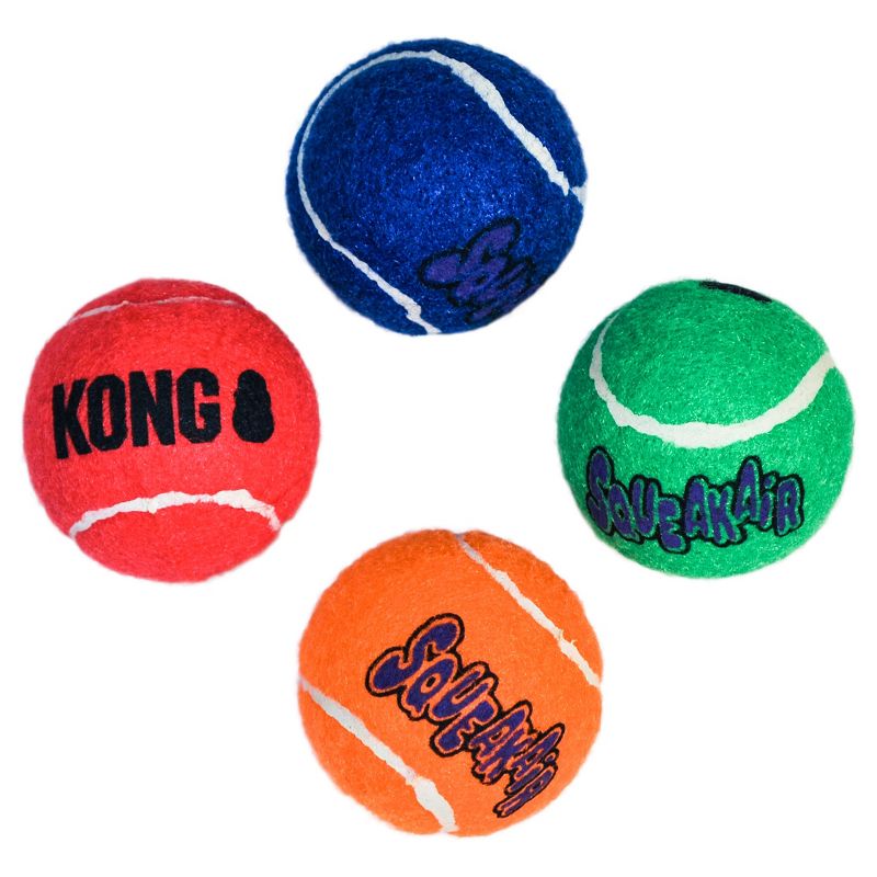 KONG SqueakAir Tennis Ball Dog Toy - S - 4ct