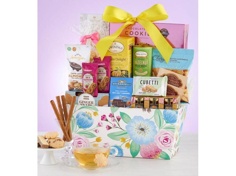 1-800-Baskets Tea, Cookies and Snacks Gift Basket for Women - Grand