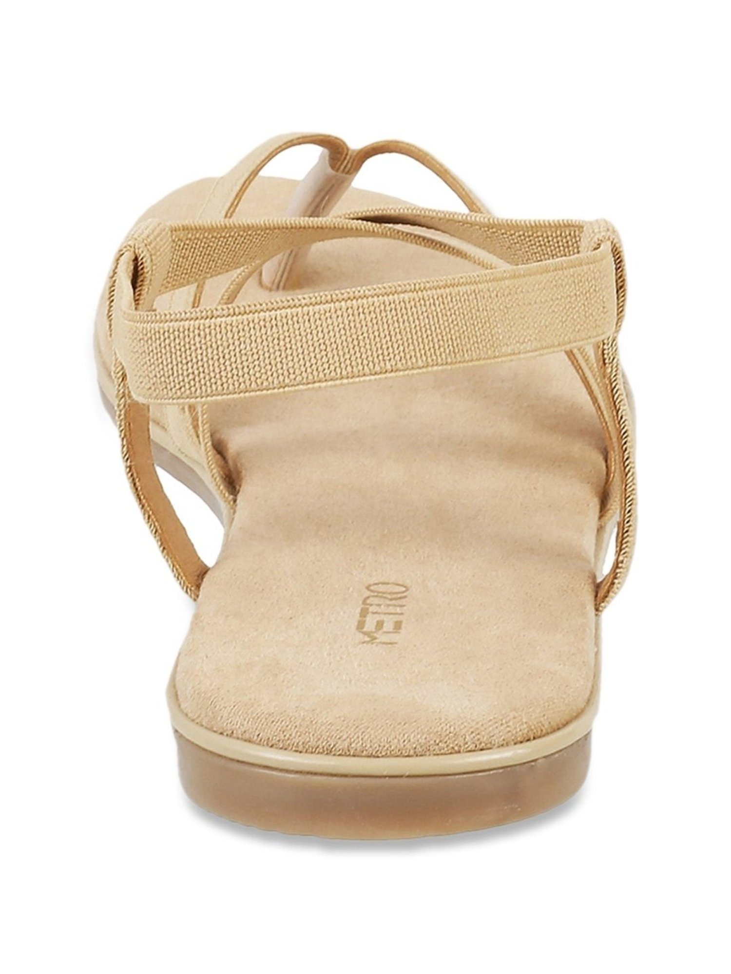 Metro Women's Beige Cross Strap Sandals