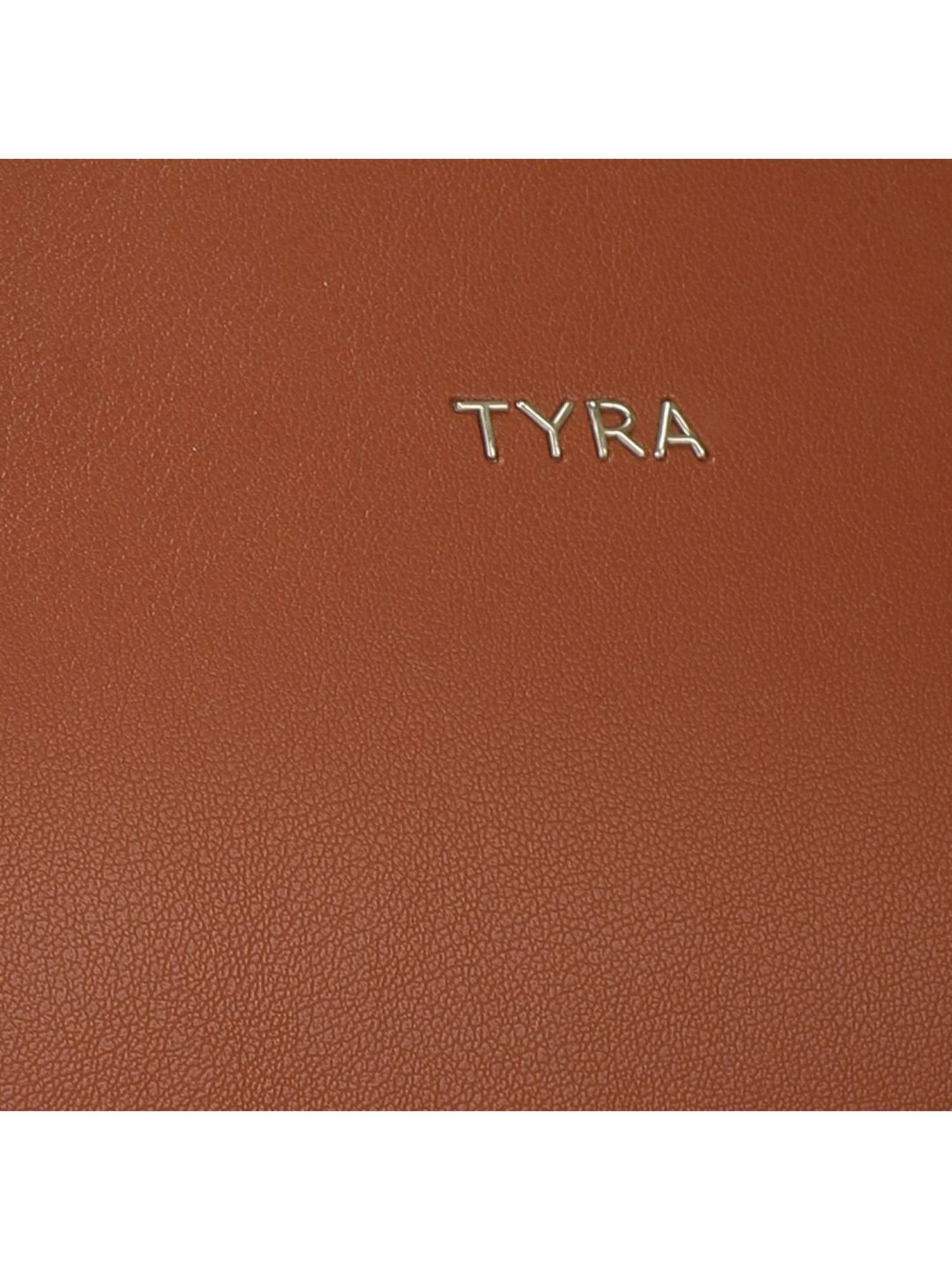 Tyra Abelia Brown Solid Faux Leather Tote Handbag