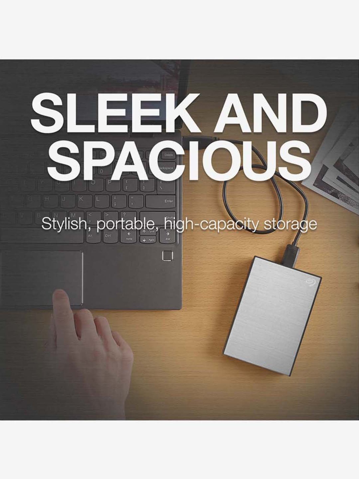 Seagate One Touch 1TB External HDD with Password - Silver, for Win & Mac - STKY1000401