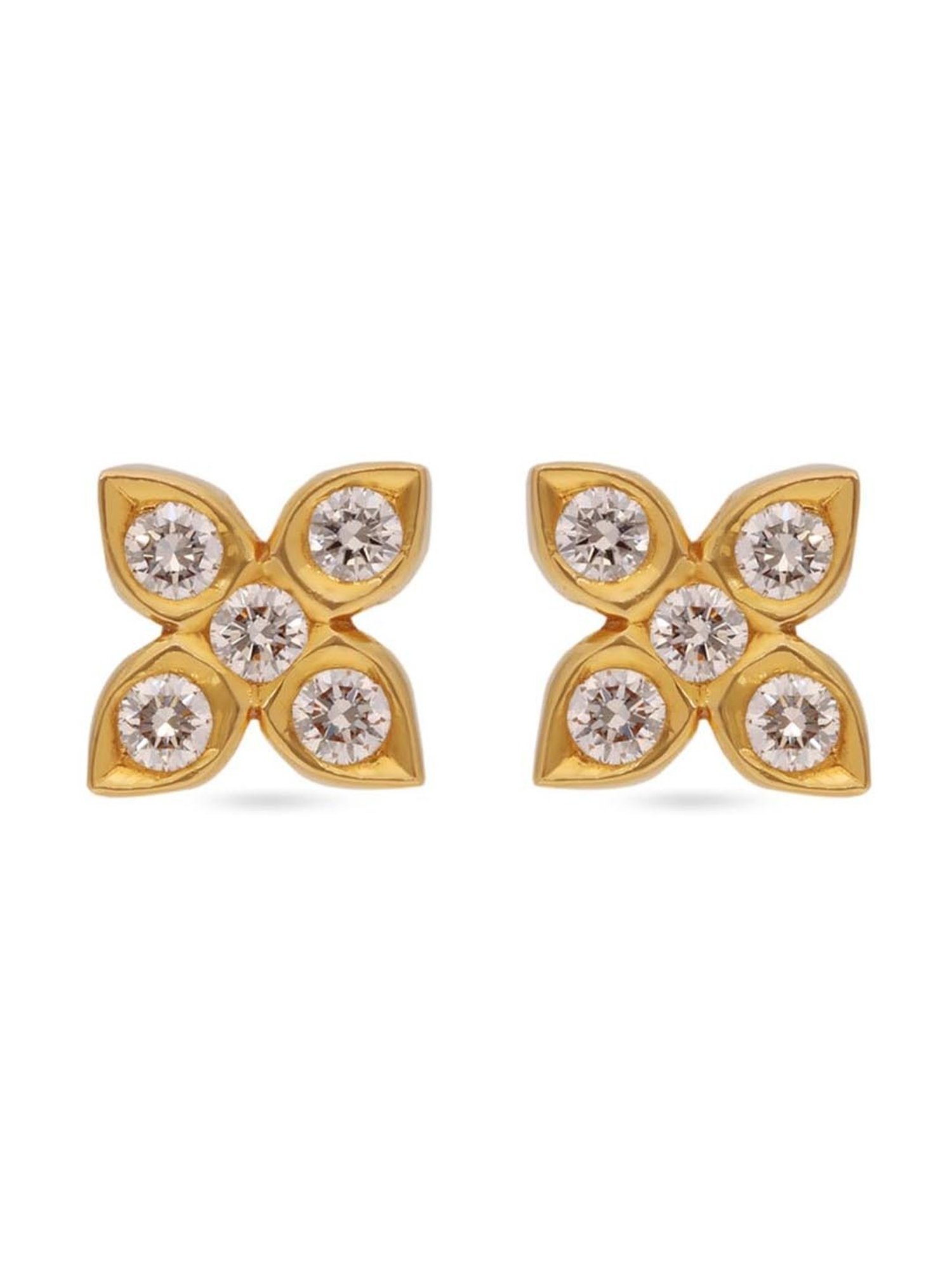 CKC 22k Gold & Diamond Earrings for Women