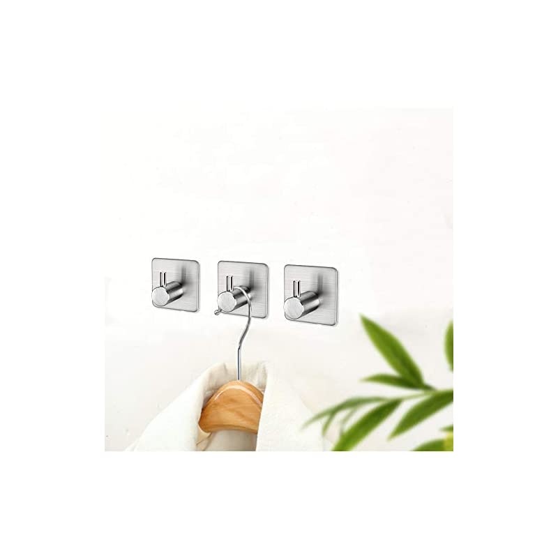 Hooks Heavy Duty Wall Hooks Waterproof Stainless Steel Hooks for Hanging Coat, Hat,Towel Robe Hook Rack Wall Mount- Bathroom and Bedroom 4-Packs