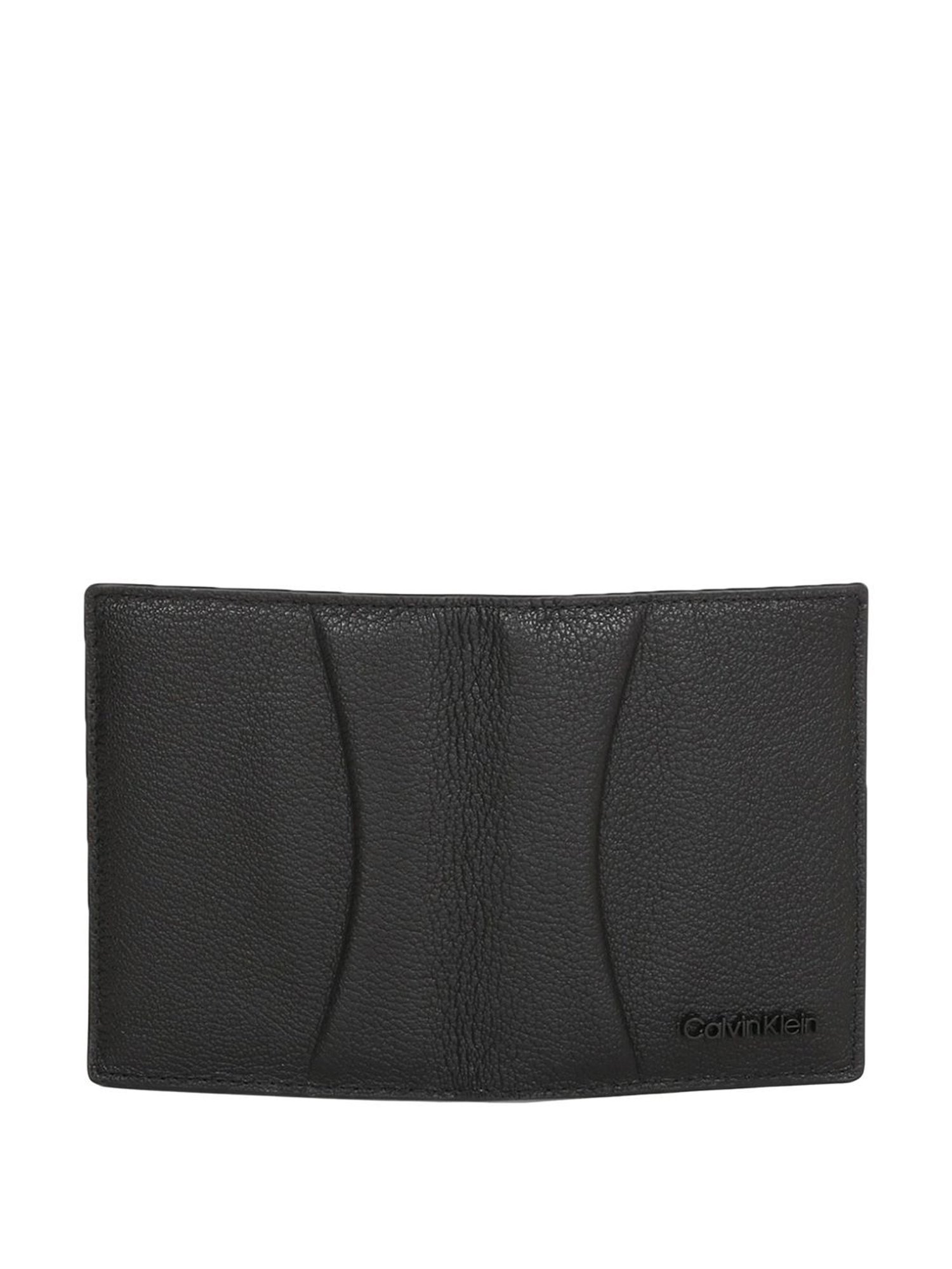 CALVIN KLEIN Black Pebble Textured Bi Fold Wallet