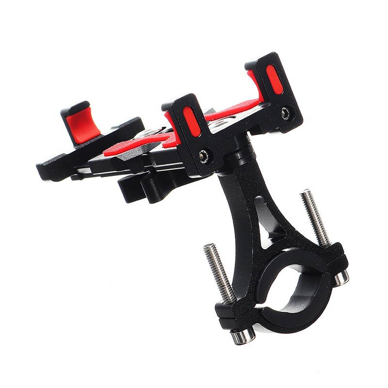 Bike Bicycle Motorcycle Mount Phone Holder Stand Aluminum Waterproof Adjustable For 4.0-6.0 inch Smart Phone Black