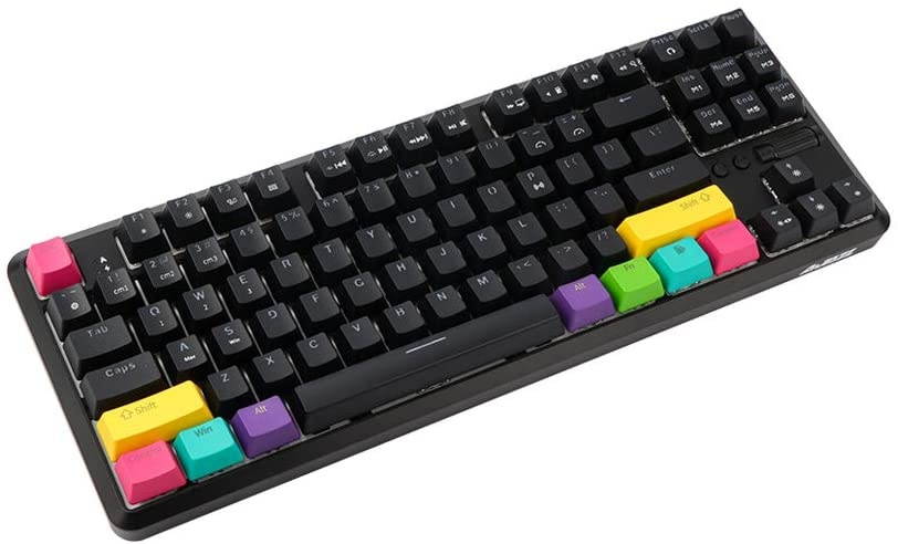 EPOMAKER Ajazz K870T 87 Keys Bluetooth Wired/Wireless Mechanical Keyboard with RGB Backlit, Type C Cable, 2000mAh Battery, NKRO for Gamer (Ajazz Blue Switch, Black)