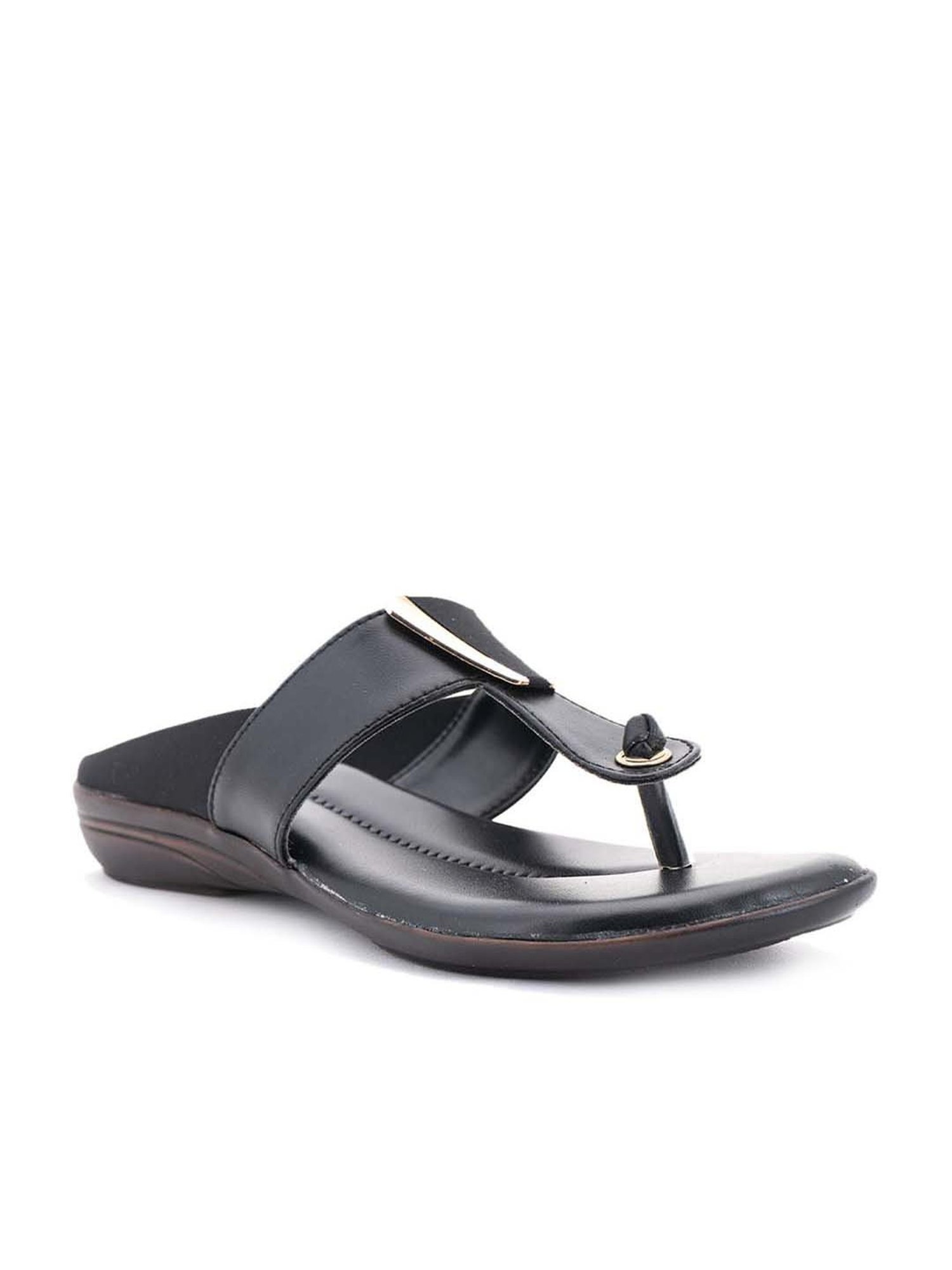 Khadim's Women's Black Thong Sandals