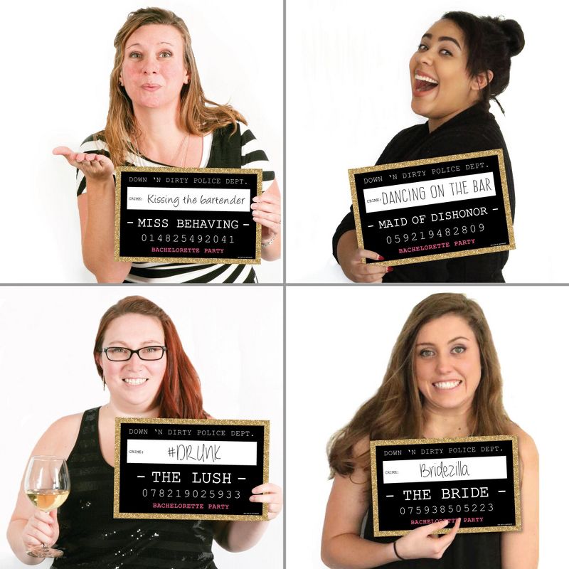 Big Dot of Happiness Girls Night Out Party Mug Shots - Bachelorette Party Photo Booth Props Party Mugshot Signs - 20 Count