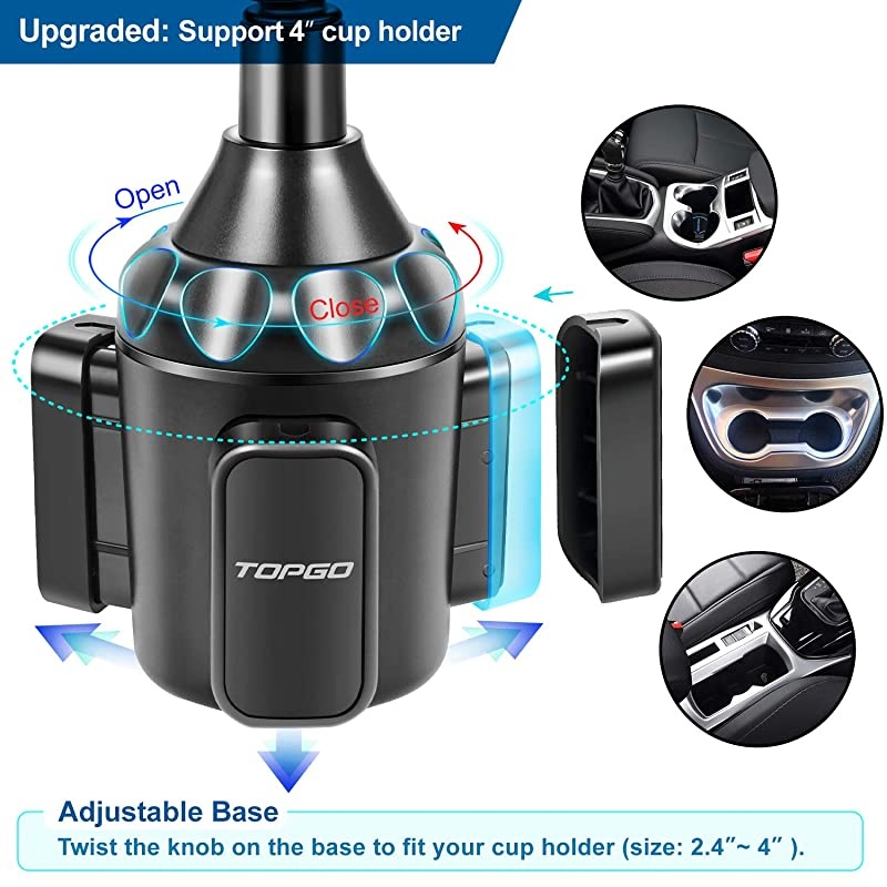 Upgraded]  Cup Holder Phone Mount Universal Adjustable Gooseneck Cup Holder Cradle Car Mount for Cell Phone iPhone Xs/XS Max/X/8/7 Plus/Galaxy